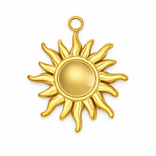 Breloque Soleil en Acier Inoxydable Doré 22x18mm pour la Création de Bijoux Fantaisie - DIY