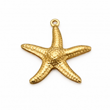 2 Breloques Étoile de Mer en Acier Inoxydable Doré 17x15mm pour la Création de Bijoux Fantaisie - DIY