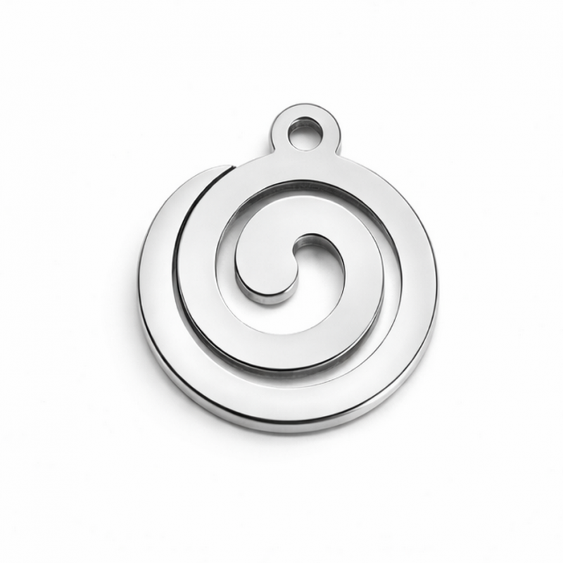 Breloque Spirale en Acier Inoxydable Argenté 11x10mm