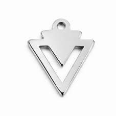 Breloque Triangle en Acier Inoxydable Argenté 11x10mm pour la Création de Bijoux Fantaisie - DIY