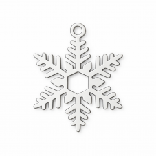 Breloque Flocon de Neige Noël en Acier Inoxydable Argenté 20x15mm pour la Création de Bijoux Fantaisie - DIY