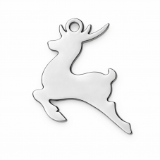 Breloque Renne de Noël en Acier Inoxydable Argenté 20x15mm pour la Création de Bijoux Fantaisie - DIY