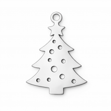 Breloque Sapin de Noël en Acier Inoxydable Doré 20x13mm pour la Création de Bijoux Fantaisie - DIY