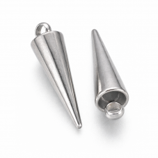 4 Breloques Pic Pointe Gothique en Acier Inoxydable 18x5mm