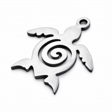 Breloque Tortue de Mer Acier Inoxydable Argenté 15x14mm pour la Création de Bijoux Fantaisie - DIY