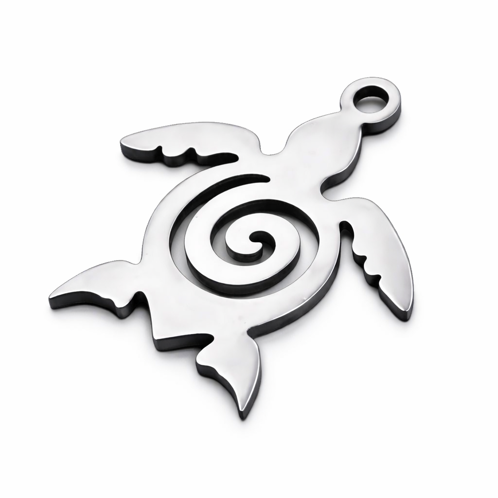 Breloque Tortue de Mer Acier Inoxydable Argenté 15x14mm