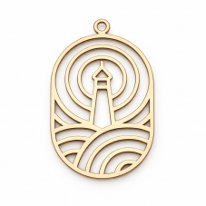 Breloque Phare Mer en Acier Inoxydable Doré 30x20mm pour la Création de Bijoux Fantaisie - DIY