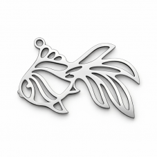 Breloque Poisson en Acier Inoxydable Argenté 23x14mm pour la Création de Bijoux Fantaisie - DIY