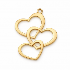 Breloque Coeurs Entrelacés en Acier Inoxydable Doré 22x16mm pour la Création de Bijoux Fantaisie - DIY