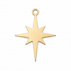 Breloque Étoile en Acier Inoxydable Doré 24x18mm pour la Création de Bijoux Fantaisie - DIY