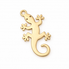 Breloque Lézard en Acier Inoxydable Doré 17x9mm pour la Création de Bijoux Fantaisie - DIY