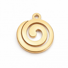 Breloque Spirale en Acier Inoxydable Doré 11x10mm pour la Création de Bijoux Fantaisie - DIY