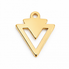 Breloque Triangle en Acier Inoxydable Doré 11x10mm pour la Création de Bijoux Fantaisie - DIY