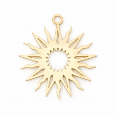 2 Breloques Soleil en Acier Inoxydable Doré 16x15mm pour la Création de Bijoux Fantaisie - DIY