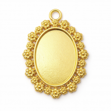 Support Pendentif Doré pour Cabochon 18x25mm pour la Création de Bijoux Fantaisie - DIY