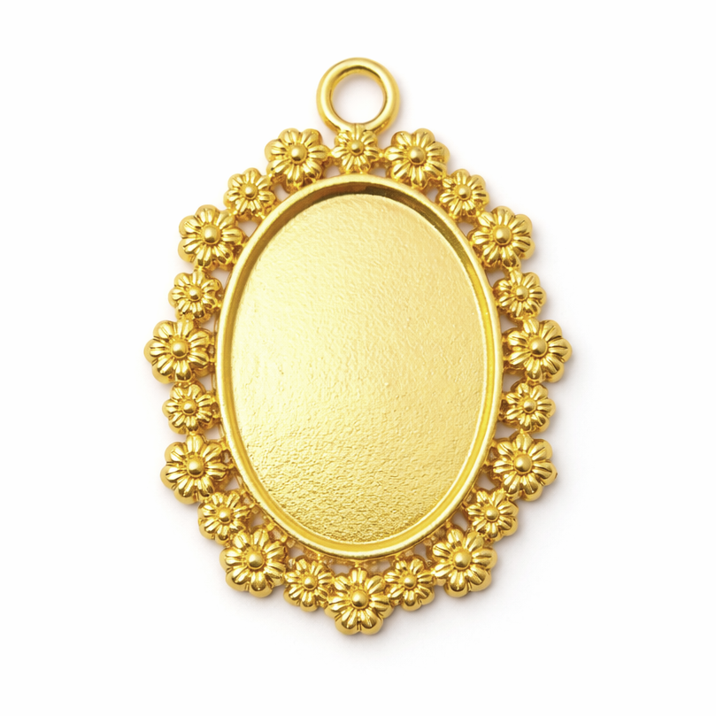 Support Pendentif Doré pour Cabochon 18x25mm