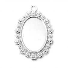 Support Pendentif Argenté pour Cabochon 18x25mm pour la Création de Bijoux Fantaisie - DIY
