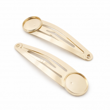 Support Barrette Cheveux Doré pour Cabochon 12mm pour la Création de Bijoux Fantaisie - DIY
