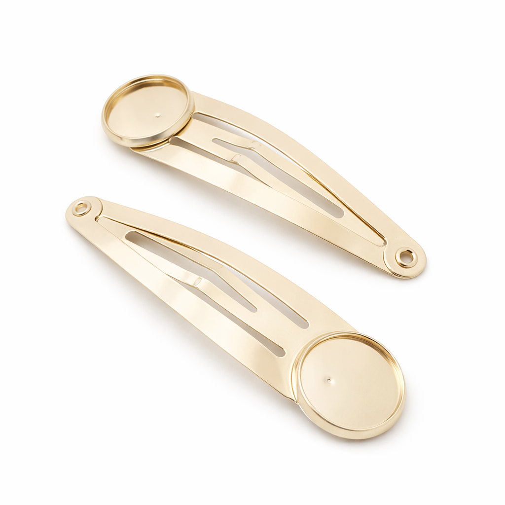 Support Barrette Cheveux Doré pour Cabochon 12mm