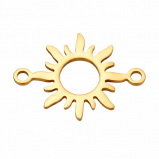 Connecteur Soleil en Acier Inoxydable Doré 20x15mm pour la Création de Bijoux Fantaisie - DIY