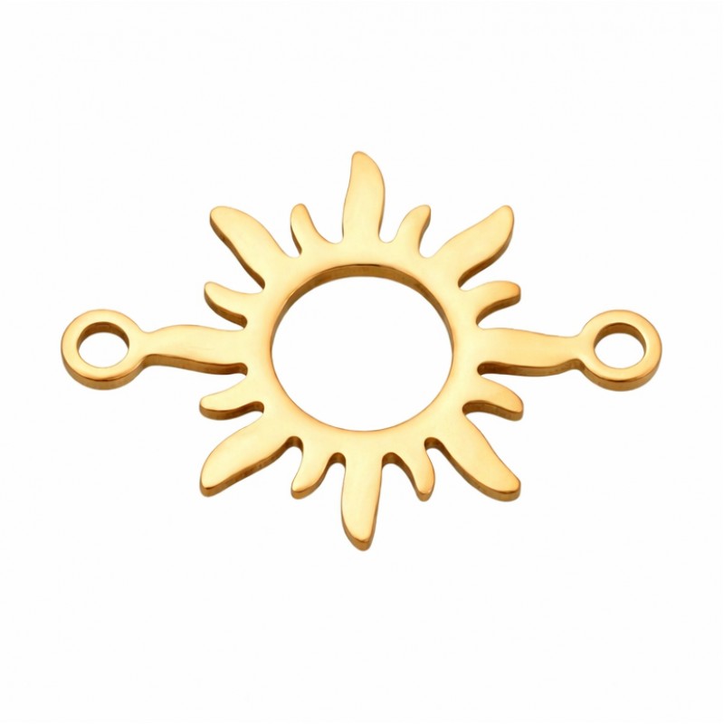 Connecteur Soleil en Acier Inoxydable Doré 20x15mm