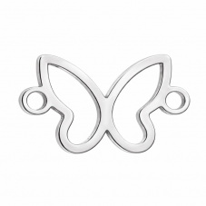 Connecteur Papillon en Acier Inoxydable Argenté 16x10mm pour la Création de Bijoux Fantaisie - DIY