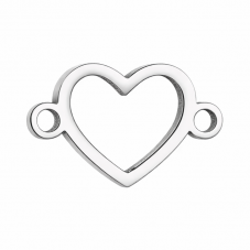 Connecteur Coeur en Acier Inoxydable Argenté 16x10mm pour la Création de Bijoux Fantaisie - DIY