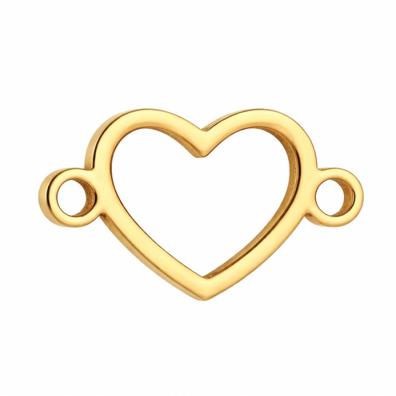 Connecteur Coeur en Acier Inoxydable Doré 16x10mm