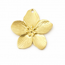 Breloque Fleur en Acier Inoxydable Doré 26x25mm pour la Création de Bijoux Fantaisie - DIY
