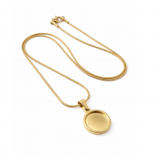 Collier Doré pour Cabochon 12mm Chaîne Serpent 1,2mm en Acier Inoxydable - 45cm Long pour la Création de Bijoux Fantaisie - DIY