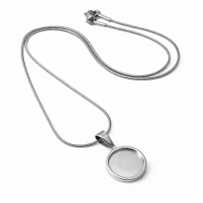 Collier pour Cabochon 12mm Chaîne Serpent 1,2mm en Acier Inoxydable - 45cm Long pour la Création de Bijoux Fantaisie - DIY