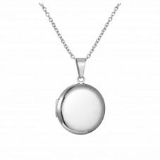 Collier Pendentif Médaillon en Acier Inoxydable Argenté Chaîne 2mm - 45cm Long pour la Création de Bijoux Fantaisie - DIY