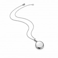 Collier Pendentif Médaillon en Acier Inoxydable Argenté Chaîne 2mm - 45cm Long