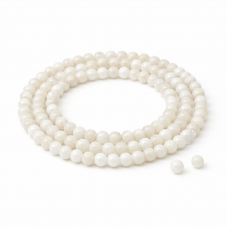 130 Perles en Nacre Pierre Naturelle Blanc 3mm pour la Création de Bijoux Fantaisie - DIY