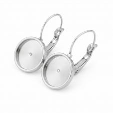 1 Paire de Support Boucle d'Oreille Dormeuse en Acier inoxydable pour Cabochon 12mm  pour la Création de Bijoux Fantaisie - DIY