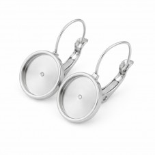 1 Paire de Support Boucle d'Oreille Dormeuse en Acier inoxydable pour Cabochon 12mm  pour la Création de Bijoux Fantaisie - DIY