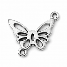 4 Connecteurs Papillon en Métal Argenté 23x19mm pour la Création de Bijoux Fantaisie - DIY