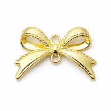 2 Connecteurs Noeud en Métal Doré 26x15mm pour la Création de Bijoux Fantaisie - DIY