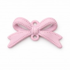 2 Connecteurs Noeud Rose Clair en Métal 26x15mm pour la Création de Bijoux Fantaisie - DIY