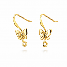 1 Paire de Supports Boucle d'Oreille Papillon Crochet Doré 18K  pour la Création de Bijoux Fantaisie - DIY