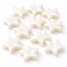 55 Perles Étoile en Nacre Pierre Naturelle Blanc 8mm pour la Création de Bijoux Fantaisie - DIY
