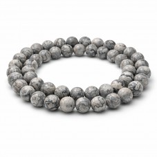 10 Perles Pierre Naturelle Jaspe Gris 6mm