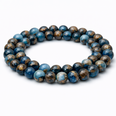 10 Perles Pierre Naturelle Apatite Bleue avec Matrice 6mm pour la Création de Bijoux Fantaisie - DIY