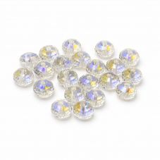 10 Perles Autrichiennes à Facettes en Verre Reflets Bleus, Violets et Jaunes 6x4mm pour la Création de Bijoux Fantaisie - DIY