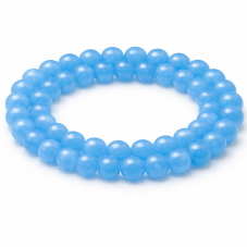 5 Perles Pierre Naturelle Quartz Bleu Teinté 8mm pour la Création de Bijoux Fantaisie - DIY