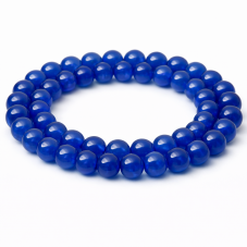 10 Perles Pierre Naturelle Agate Bleue Teinté 6mm pour la Création de Bijoux Fantaisie - DIY