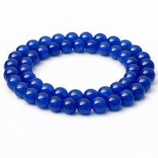 10 Perles Pierre Naturelle Agate Bleue Teinté 6mm