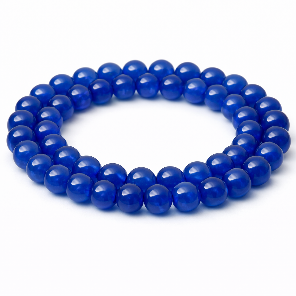 10 Perles Pierre Naturelle Agate Bleue Teinté 6mm