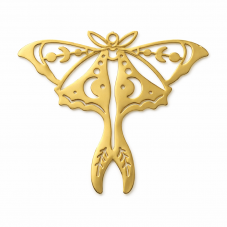 Breloque Papillon Lunaire en Acier Inoxydable Doré 39x35mm pour la Création de Bijoux Fantaisie - DIY