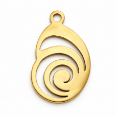 Breloque Coquillage en Acier Inoxydable Doré 16x11mm pour la Création de Bijoux Fantaisie - DIY